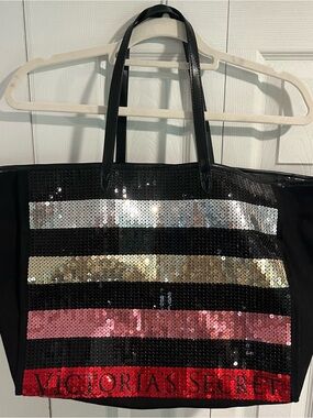 Victoria's Secret Sequin Stripes Tote